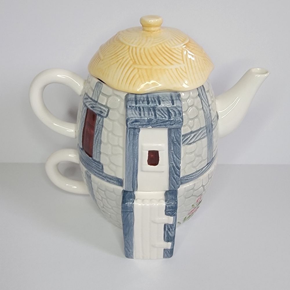Vintage Tea For One Stackable Teapot By Applause Inc. Cottage House *AS IS*